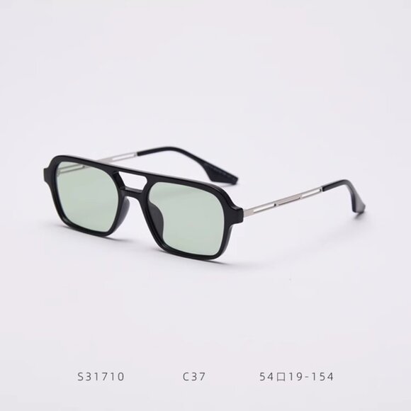 Olive Green Retro Sunglasses Light Colored Transparent Sunglasses main image 4